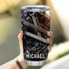 Hyturtle Personalized Mechanic Gifts For Men - Mechanic American Flag Printed Custom Name Stainless Steel Tumblers 20oz Coffee With Lid Gifts For Mechanic Lover Dad Grandpa Man On Birthday Christmas view 4