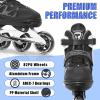 MammyGol Adult Inline Skates for Men Women, Roller Skates with Carbon Steel Bearings, TPR Brake, 3D Mesh, EVA Lining, PVC Upper | Adjustable Size for Better Fit for Beginner view 3