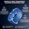 Egnaro Inner Arc Ergonomic Breathable Design, Silicone Rings Mens with Half Sizes, 1/4/5/6/7 Rubber Wedding Bands, 10mm Wide-2.5mm Thick view 2