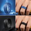 Egnaro Inner Arc Ergonomic Breathable Design, Silicone Rings Mens with Half Sizes, 1/4/5/6/7 Rubber Wedding Bands, 10mm Wide-2.5mm Thick view 4