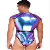 Sxiwei Men's Shiny Bodysuit Zentai Jumpsuit Astronaut Costume Space Suit Cosplay Lingerie Clubwear Colorful X-Large view 4