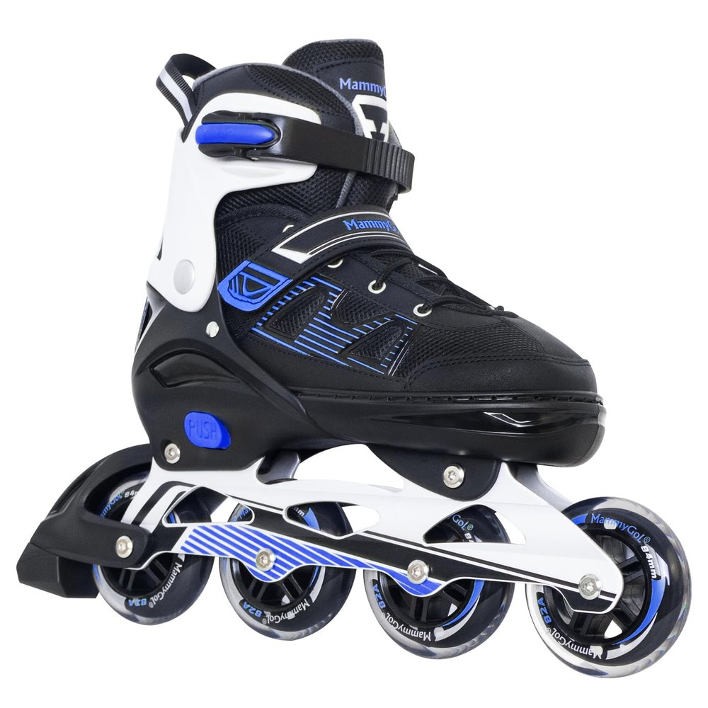 MammyGol Adult Inline Skates for Men Women, Roller Skates with Carbon Steel Bearings, TPR Brake, 3D Mesh, EVA Lining, PVC Upper | Adjustable Size for Better Fit for Beginner