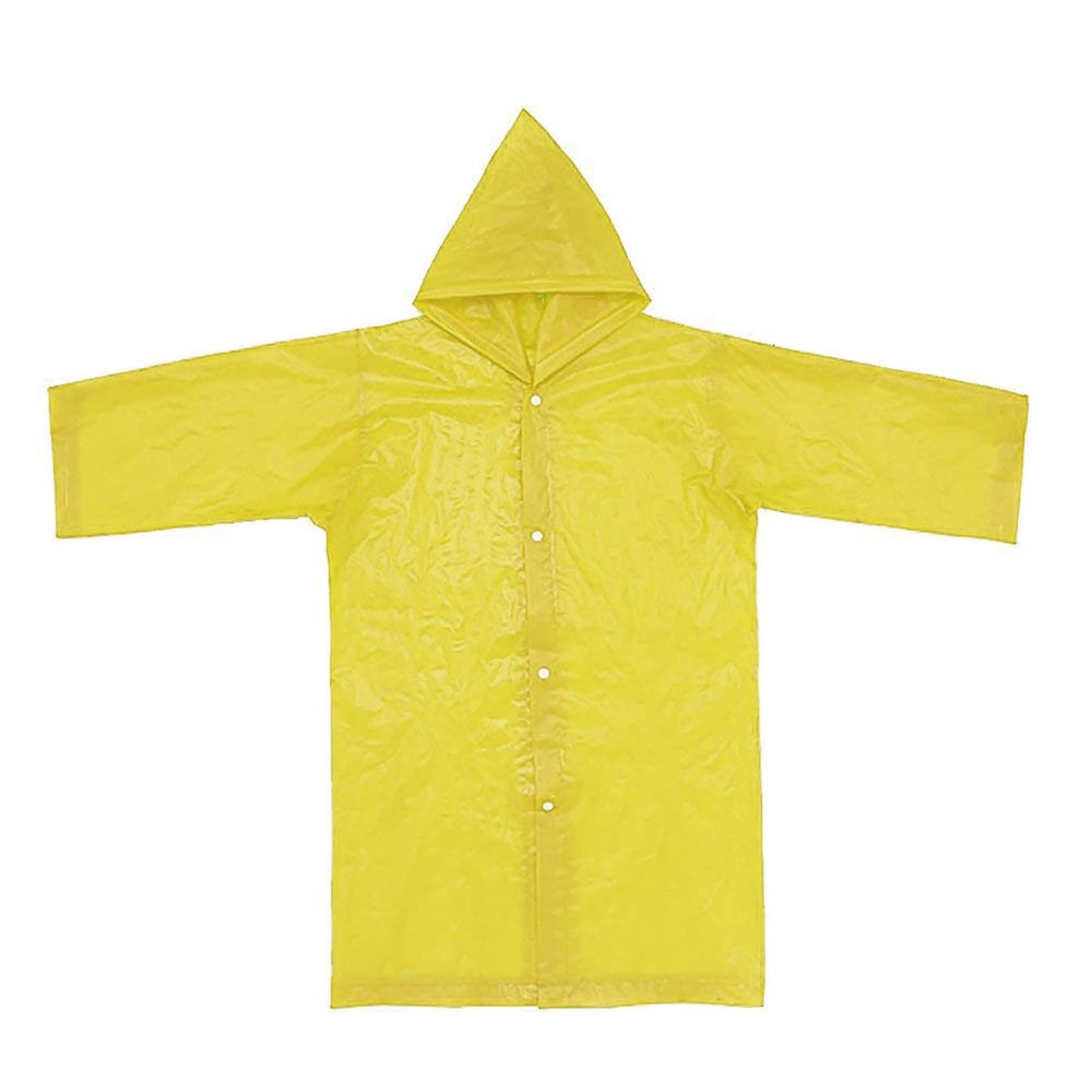 Girls Lightweight Waterproo Rain Jacket Children Rain Poncho with Hood Rain Suits Windproof (Yellow, One Size)