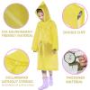 Girls Lightweight Waterproo Rain Jacket Children Rain Poncho with Hood Rain Suits Windproof (Yellow, One Size) view 4