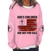 Fiogomis God's Children Are Not for Sale Funny Shirt Plus Size Tops Women Faith Shirts Christian Inspirational Tshirt Gods Children Are Not for Sale Shirt Religious Cross Faith Sweatshirts Pink view 1
