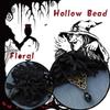 Aceorna Floral Crown Headband Black Flower Hairband Floral Beads Headpiece Crown Gothic Headwear for Halloween Cosplay Masquerade Party view 3