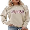 ESIKAH Women's RN Emergency Room Nurse Sweatshirt - Casual Crewneck Pullover Top - Beige view 1