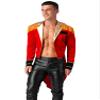 Sywiyi Mens Ringmaster Tailcoat Circus Showman Costume Jacket Tassels Velvet Coat for Halloween Themed Party Red Medium view 1