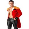 Sywiyi Mens Ringmaster Tailcoat Circus Showman Costume Jacket Tassels Velvet Coat for Halloween Themed Party Red Medium view 2