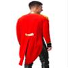 Sywiyi Mens Ringmaster Tailcoat Circus Showman Costume Jacket Tassels Velvet Coat for Halloween Themed Party Red Medium view 3