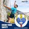 Zip Line Pulley 8-13mm Climbing Pulley Cable Rope Durable Aluminum Stainless Steel Roller Double Tandem Speed Dual Pulley 25KN for Backyard Zipline Hauling Rigging Mountaineering Rescue Climbing Gear view 4