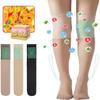 QQLADY Ionic Correction Lymphatic Detoxification Long Tube Silk Stockings, Over Knee Thigh Socks (3pairs-b,one size) view 2