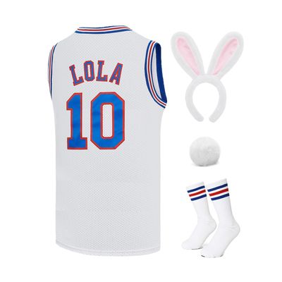 Resbai Mens Basketball Jersey #10 Bugs Halloween Costumes Space 90S Movie Jersey (#10 White Medium)