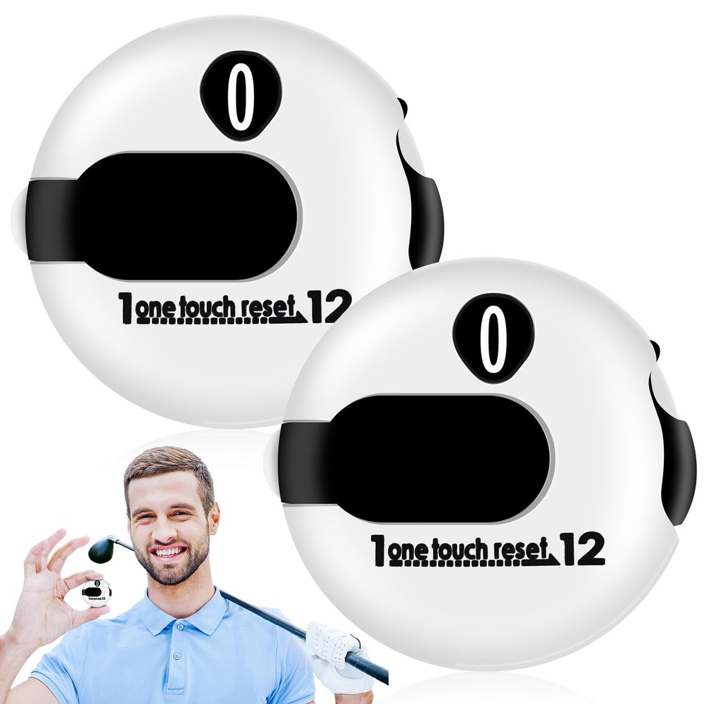 Weewooday 1.2 Inch Golf Score Counter for Women Men Mini Golf Stroke Counter Scoring Keeper up to 12 Shot to Scorekeeper Glove in(White)