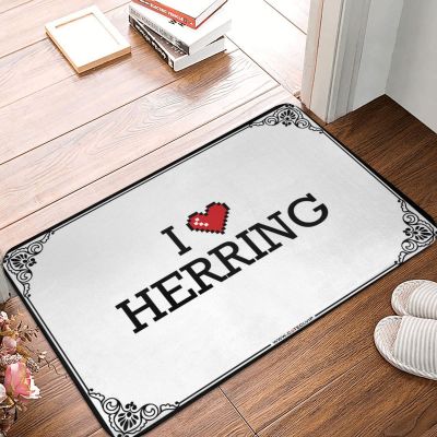 Abipuir Door Matt I Love Herring Doormat Room Decor for Men Winter Door Mat Outdoor (Color : Colour, Size : 40X60CM)