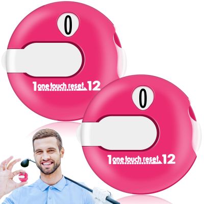Weewooday 1.2 Inch Golf Score Counter for Women Men Mini Golf Stroke Counter Scoring Keeper up to 12 Shot to Scorekeeper Glove in(Pink)