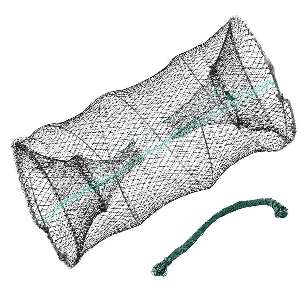 Collapsible Crab Traps Foldable Fishing Net Crayfish Trap with 36M Drawstring