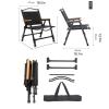 ZABEES Foot Rest Stool Removable Folding Chair Stool Outdoor Portable Aluminum Alloy Folding Stool Backrest Stool for Camping Beach Chair Padded Seat view 3
