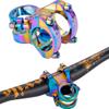 Bicycle Handlebar Stems 28.6x31.8MM Aluminum Alloy CNC Ultra Light Hollow Short Handlebar Riser for Most Bicycle, Road Bike, MTB, BMX, Fixie Gear, Cycling (Colorful) view 2