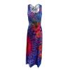 Adoeren Women Y2k Tie Dye Long Dress Sexy Sleeveless Open Back Colorful Maxi Dress Floral Printed Beach Party Sundress(A642 Navy,S) view 4