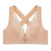 XWSM Big Size Sexy Lace Bra for Women Wedding Party Front Closure Push Up Brassiere Bralette Wireless Underwear Lingerie Top (Color : Beige, Size : 95/42E) view 2