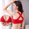 XWSM Big Size Sexy Lace Bra for Women Wedding Party Front Closure Push Up Brassiere Bralette Wireless Underwear Lingerie Top (Color : Red, Size : 75/34B) view 3