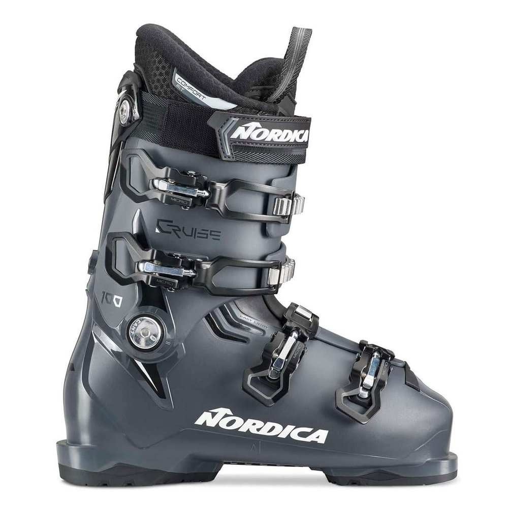 Nordica The Cruise 100 Men's Comfort Fit All Mountain Alpine Ski Boots (Anthracite/Black/White, 29.5)