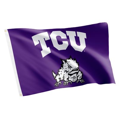 Desert Cactus Texas Christian University TCU Flag - 3 x 5 Feet Frogs Banner, Indoor/Outdoor Durable Fabric, 100% Polyester Design (Style B)