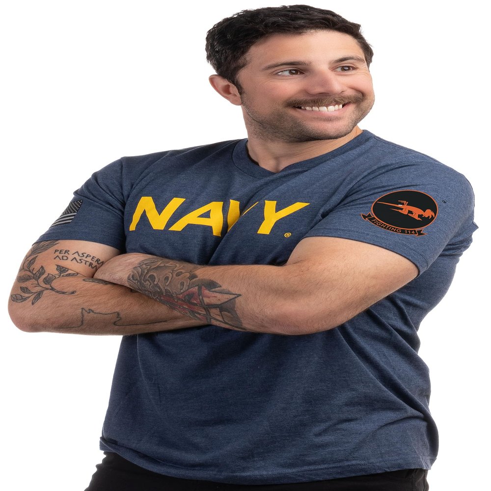 Aardvarks Squadron - Licensed U.S. Navy VF-114 Fighting 114 United States Naval Aviation Veteran T-Shirt for Men Women - (Adult,3XL)