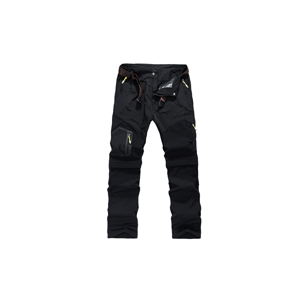 Quick Dry Removable Hiking Pants Outdoor Summer Breathable Shorts Mountain Camping Trekking Trousers s1 Black S