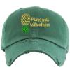 Plays Well with Others Dad Hat Distressed Pineapple Funny Baseball Cap (Olive Green) view 1