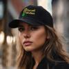 Plays Well with Others Dad Hat Distressed Pineapple Funny Baseball Cap (Olive Green) view 3