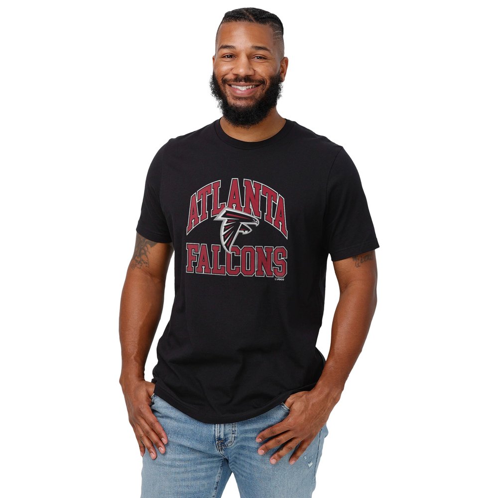 Atlanta Falcons Arched Wordmark Black T-Shirt - XX-Large