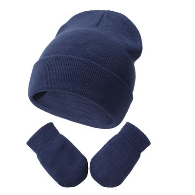 Baby Beanie Hat Gloves Set, Kids Winter Warm Knit Hat with glvoes,Toddler Soft Beanie for Little Boys Little Girls Children