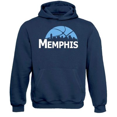 Xtreme Apparrel Memphis Basketball City Skyline Men's Fan Hoodie Sweatshirt (Navy Hoodie, 2XL)