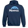 Xtreme Apparrel Memphis Basketball City Skyline Men's Fan Hoodie Sweatshirt (Navy Hoodie, 2XL) view 1