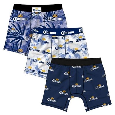 Bioworld Corona Palm Trees & Logo 3-Pack Men's Boxer Briefs Multicolored