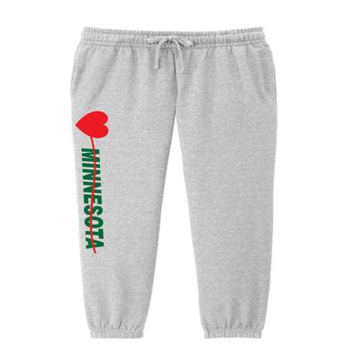 Wally's Custom Apparel Minnesota Sweatpants with Side Pockets MIN3 Gray Women's Small - 2XL (as1, Alpha, x_l, Regular, Regular)