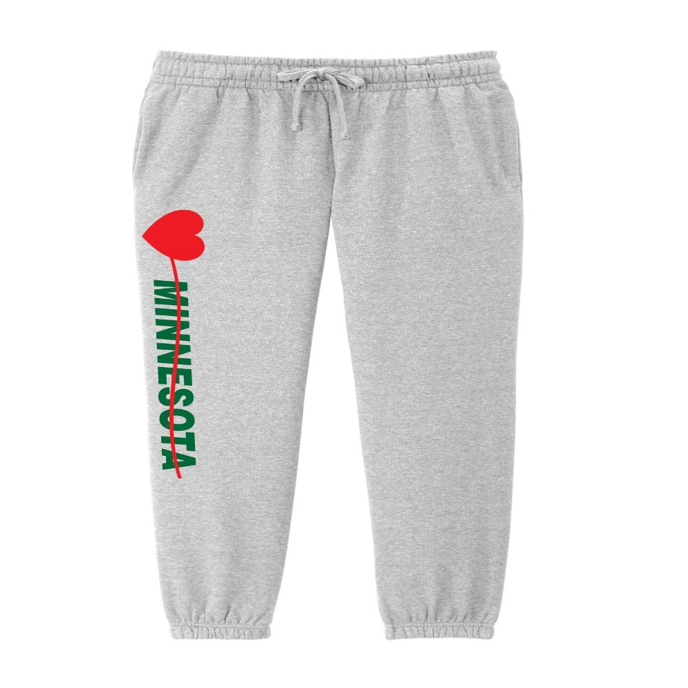 Wally's Custom Apparel Minnesota Sweatpants with Side Pockets MIN3 Gray Women's Small - 2XL (as1, Alpha, x_l, Regular, Regular)