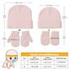 Baby Beanie Hat Gloves Set, Kids Winter Warm Knit Hat with glvoes,Toddler Soft Beanie for Little Boys Little Girls Children view 2