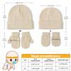 Baby Beanie Hat Gloves Set, Kids Winter Warm Knit Hat with glvoes,Toddler Soft Beanie for Little Boys Little Girls Children view 2