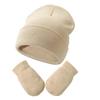 Baby Beanie Hat Gloves Set, Kids Winter Warm Knit Hat with glvoes,Toddler Soft Beanie for Little Boys Little Girls Children view 3
