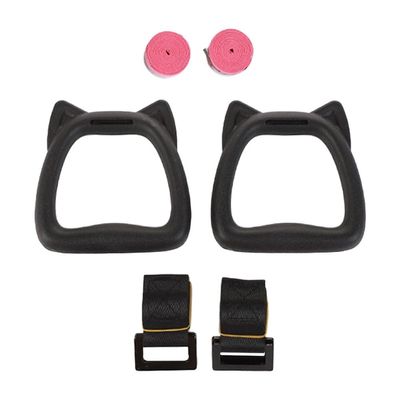 jojofuny Kids Gymnastic Rings Set with Adjustable Nylon Straps and Steel Buckles Professional Pull up Rings for Home Strength Training and Outdoor Fitness