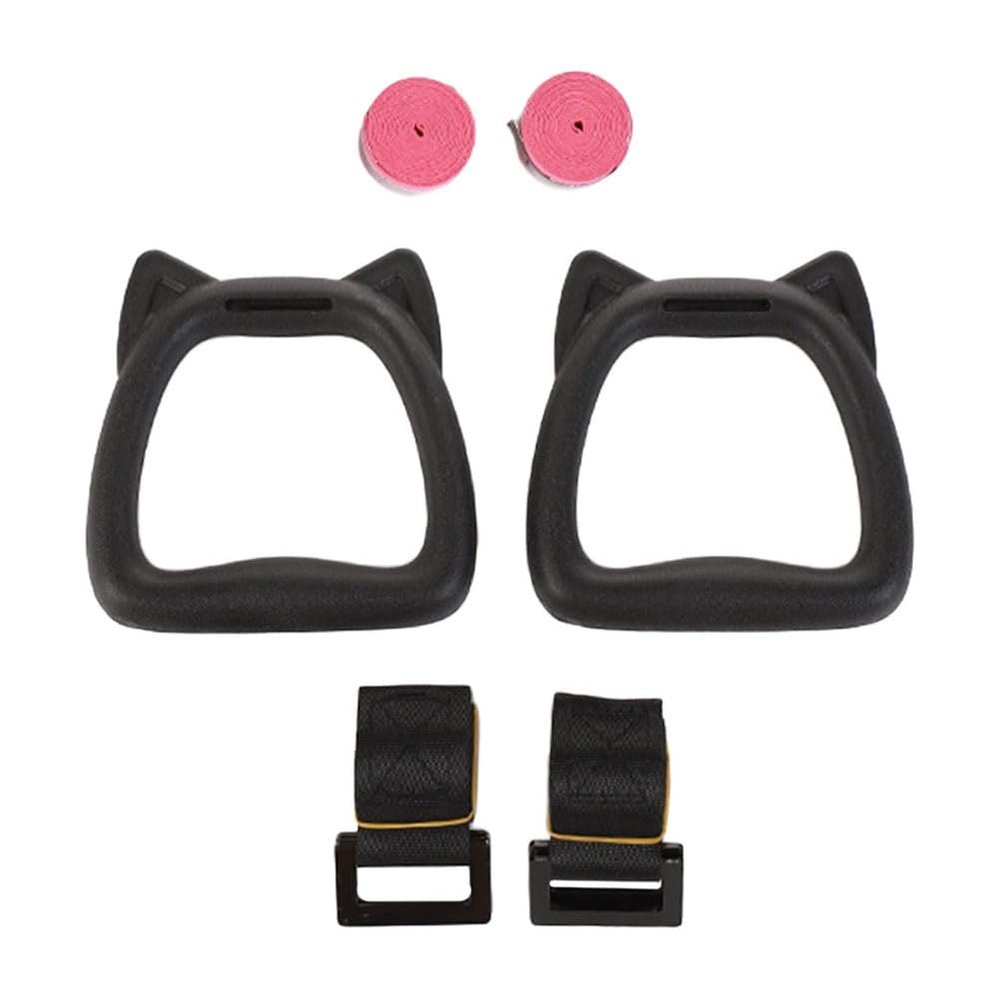 jojofuny Kids Gymnastic Rings Set with Adjustable Nylon Straps and Steel Buckles Professional Pull up Rings for Home Strength Training and Outdoor Fitness