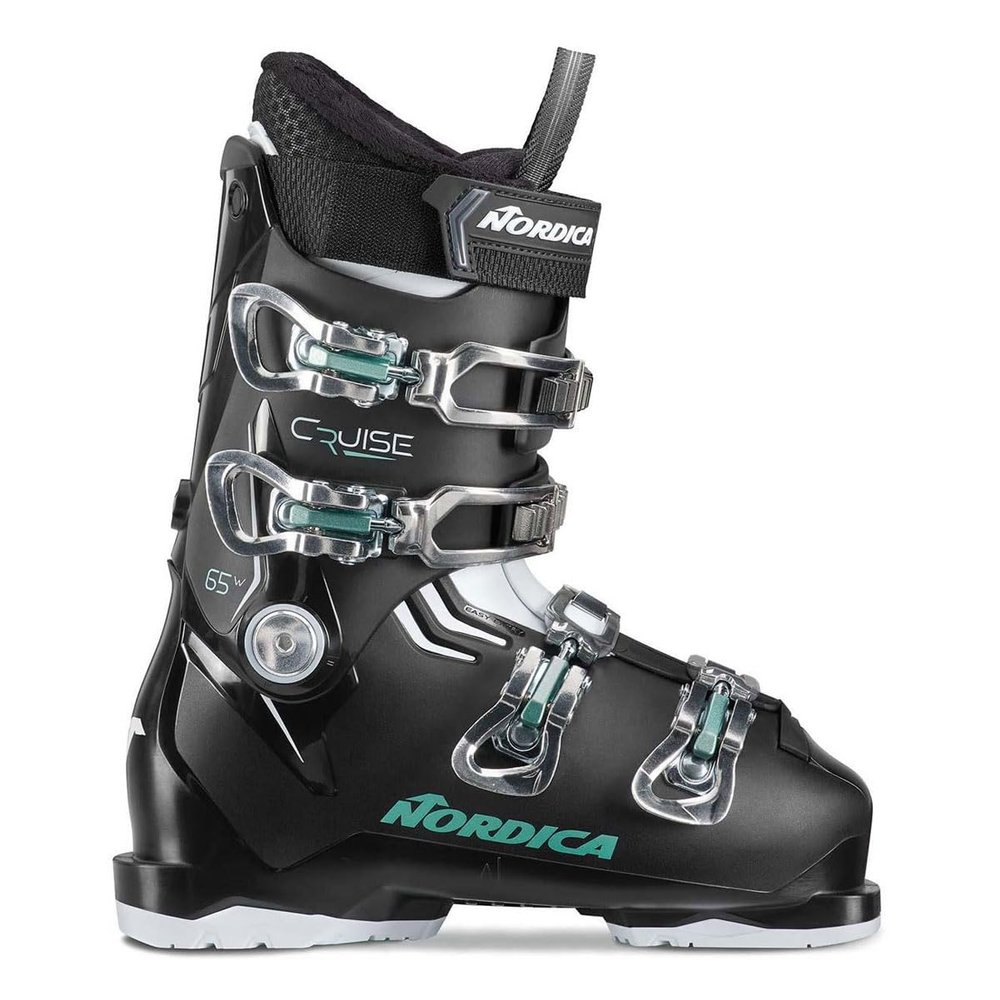 Nordica Cruise 65 W Women's Comfort Fit All Mountain Alpine Ski Boot (Black/White/Green, 22.5)