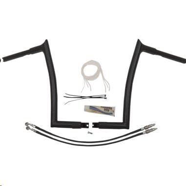 Fat Baggers, Inc. 909314-B 1-1/4in. EZ Install Handlebar Kit with Pointed Top Handlebars - Gloss Black
