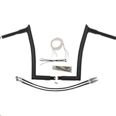 Fat Baggers, Inc. 909314-B 1-1/4in. EZ Install Handlebar Kit with Pointed Top Handlebars - Gloss Black