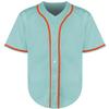 JKNAKN Blank Baseball Button Down Jersey Plain Short Sleeve Hipster Hip Hop T Shirts Jersey (X-Large, Light-Blue) view 2