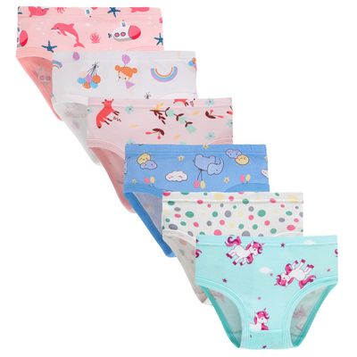 Hahan Soft Cotton Panties Little Girls Underwear Mermaid Toddler Briefs 2T Multi Color