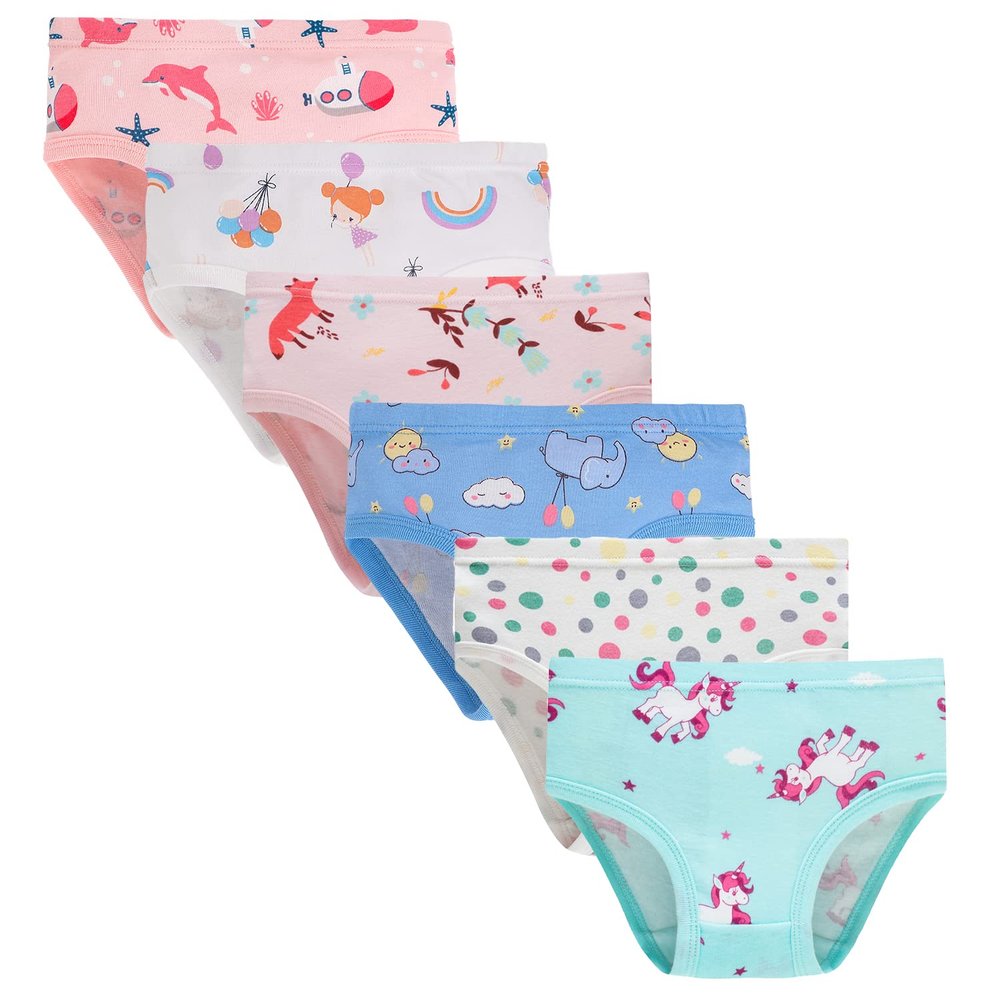 Hahan Soft Cotton Panties Little Girls Underwear Mermaid Toddler Briefs 2T Multi Color